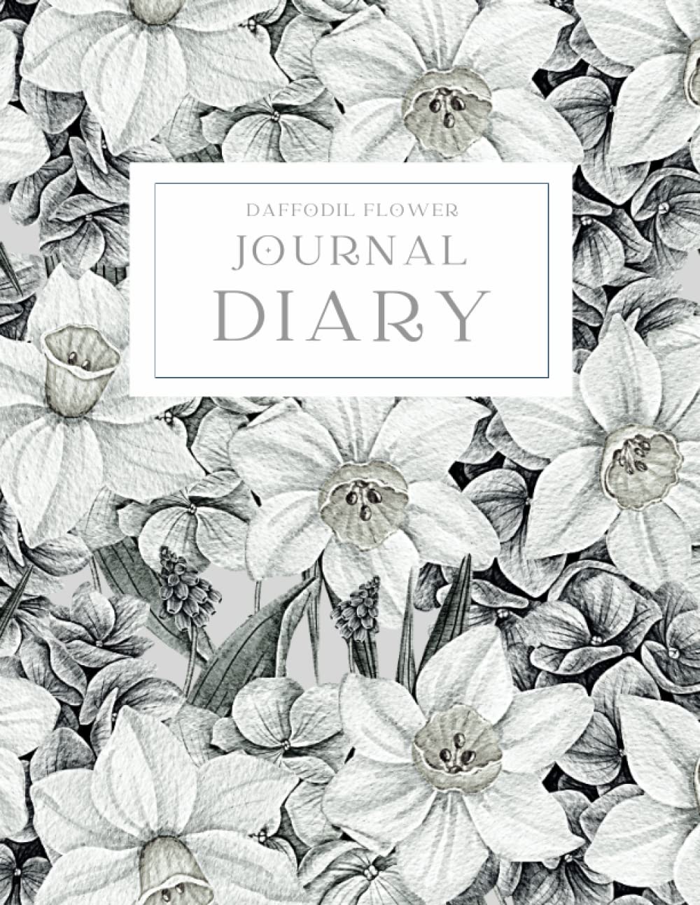 ler totalmente Daffodil Flower Journal Diary: Large Black & White Floral Print Notebook For Women | Blank Lined Archival | Perfect Gift for Flower Enthusiasts &... | Includes 3 Relaxing Flower Coloring Pages