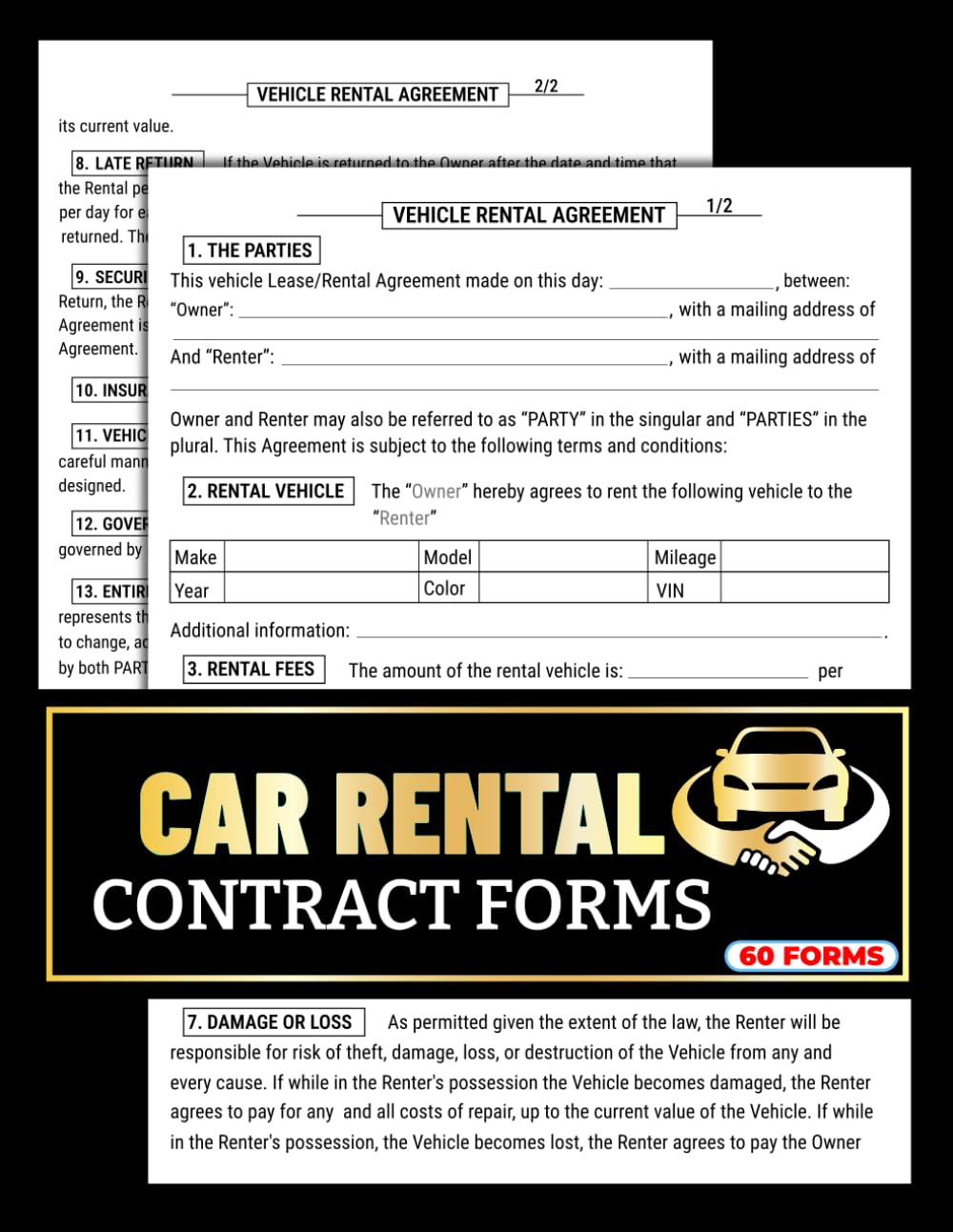 capítulo por capítulo baixar Car Rental Contract Forms: 60 Auto Rental Lease Agreement Logs for Trucks & Motors | 120 Two-Sided Pages