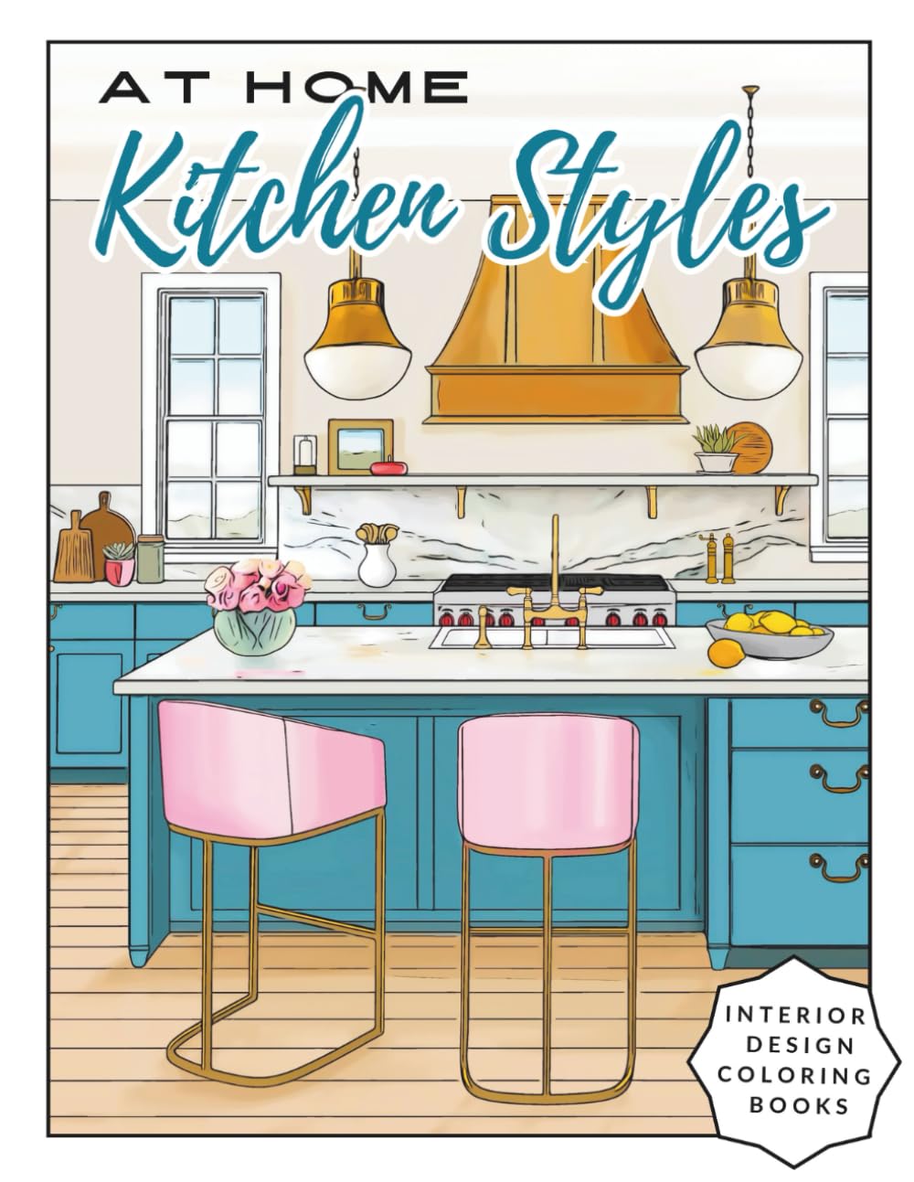 At Home Kitchen Styles Interior Design Coloring Books baixar o livro de graça