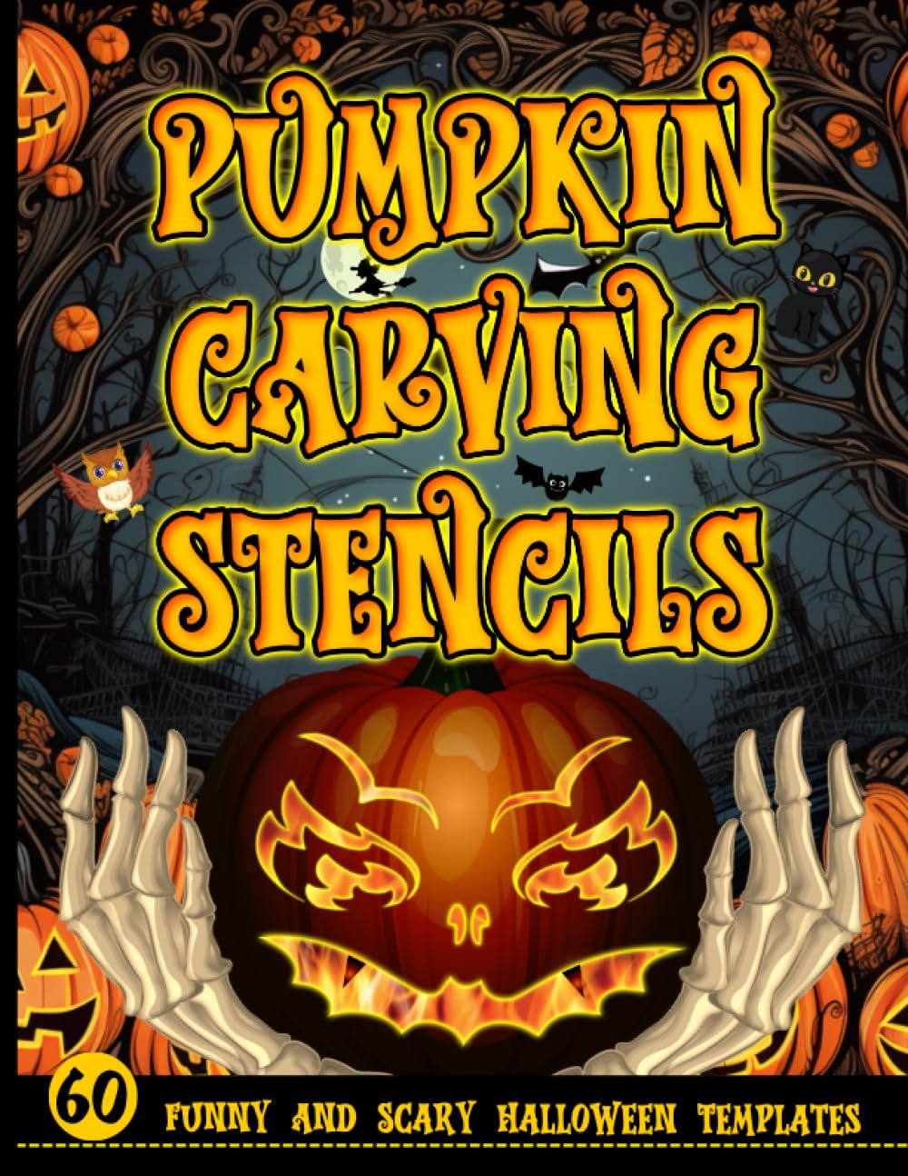capítulo por capítulo baixar Pumpkin Carving Stencils: 60 Funny and Scary Halloween Templates: For Carving Pumpkins / Easy Jack-o-Lantern Patterns for Halloween Decor / Crafts for Kids Teens Adults