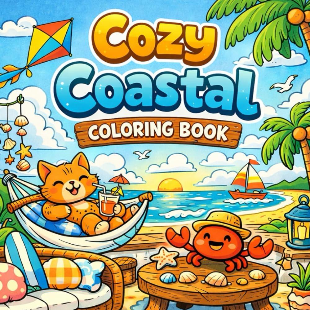 capítulo por capítulo baixar Bold and Easy Beach House Interior Coloring Book for Adults, Teens & Kids: 40 Cozy Coastal Interiors to Color for Relaxation, Mindfulness & Creative... Coastal Interiors to Color for Stress Relief