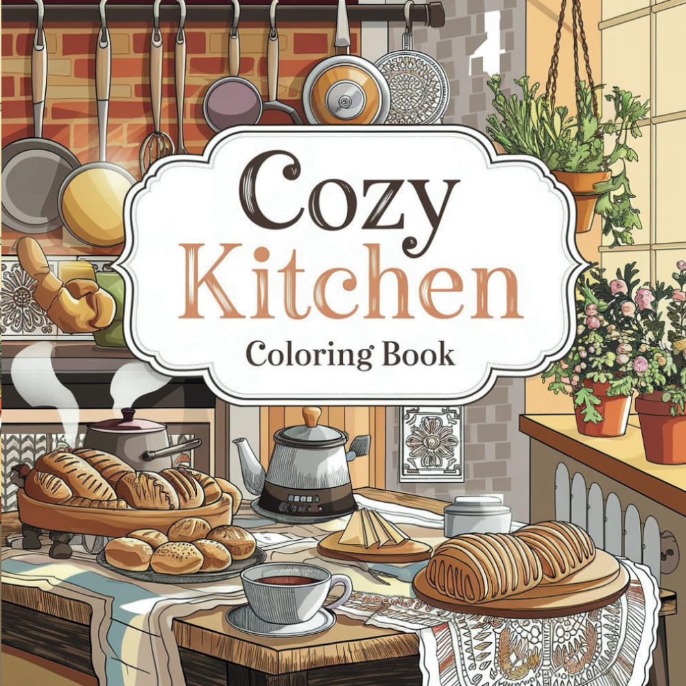 Cozy Kitchen Coloring Book: A Fun and Relaxing Collection of Vintage Kitchens, Delicious Bakes, and Charming Cookware baixar o livro de graça