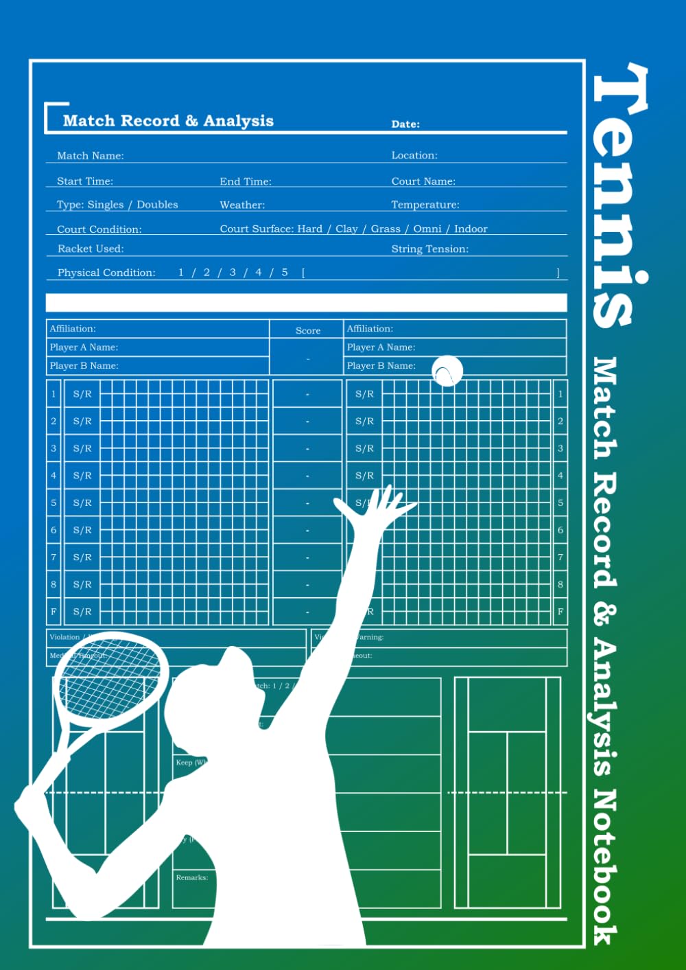 capítulo por capítulo baixar Tennis Match Record & Analysis Notebook | 120 Matches, For Singles & Doubles, A4 Size (Large Size) Tennis Player Notebook (Includes Court Diagrams, Match Analysis, & KPT Improvement Tracker)