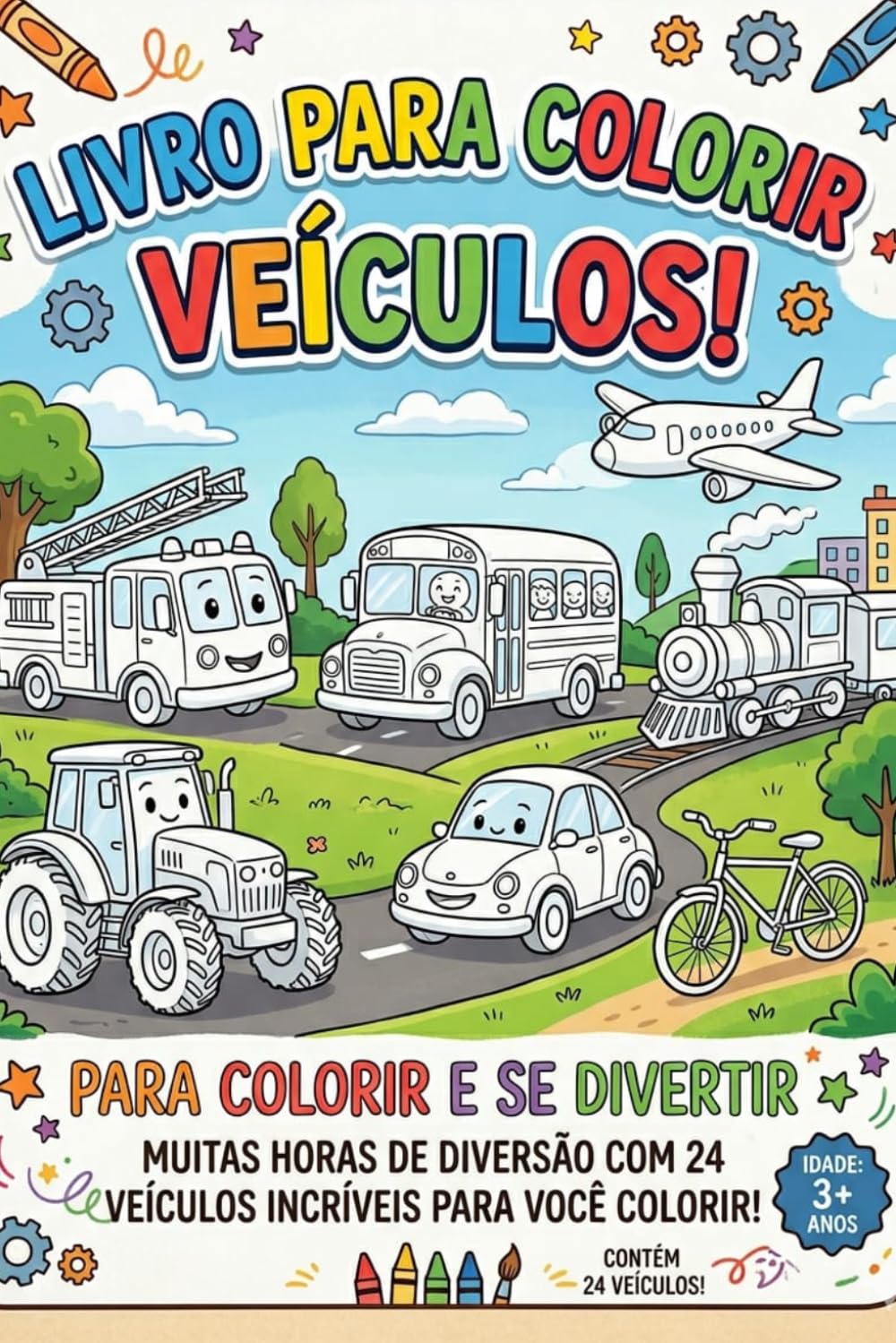 ler totalmente Livro Para Colorir - Veículos (Portuguese Edition)