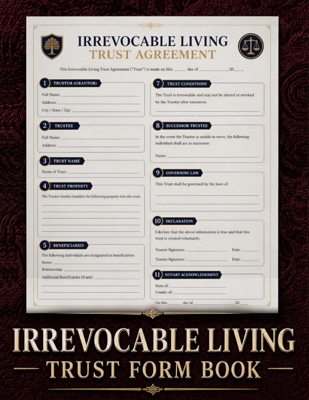 ler totalmente Irrevocable Living Trust Form Book: Irrevocable Trust Forms Book with Estate Planning Templates, Asset Protection Worksheets, Trust Fund Documents & Legal Organizer