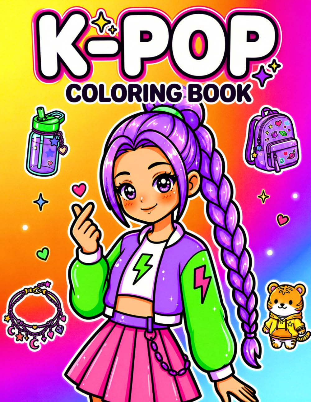 KPop Coloring Book & K-Pop Kids' Superfan Activity: K Pop Fan Gift | Anime Girl Stuff, Idol Lifestyle & Cool Merch | Little Fans' Golden Collection | Cute, Bold, Easy & Relaxing KPop Gift for Girls baixar o livro de graça