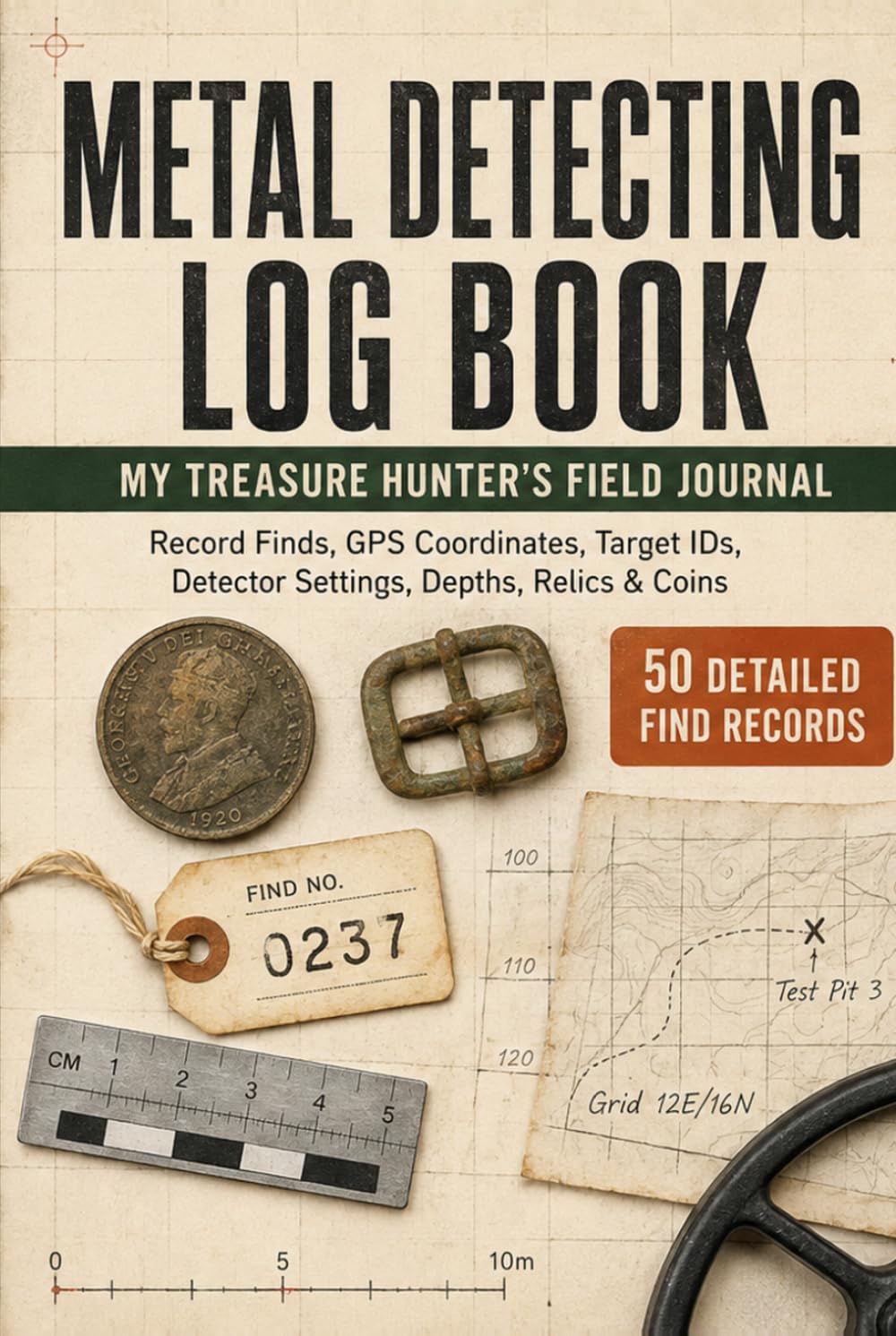 capítulo por capítulo baixar METAL DETECTING LOG BOOK: MY TREASURE HUNTER'S FIELD JOURNAL: RECORD FINDS, GPS COORDINATES, TARGET IDS, DETECTOR SETTINGS, DEPTHS, RELICS & COINS.