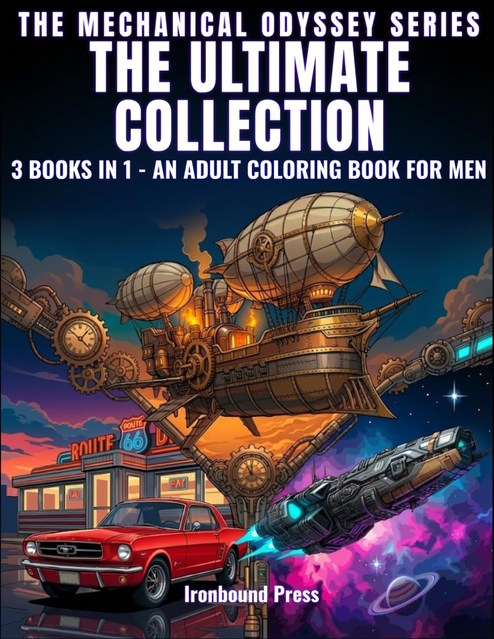 ler totalmente THE ULTIMATE COLLECTION: 3 BOOKS IN 1 - AN ADULT COLORING BOOK FOR MEN (The Mechanical Odyssey Series)