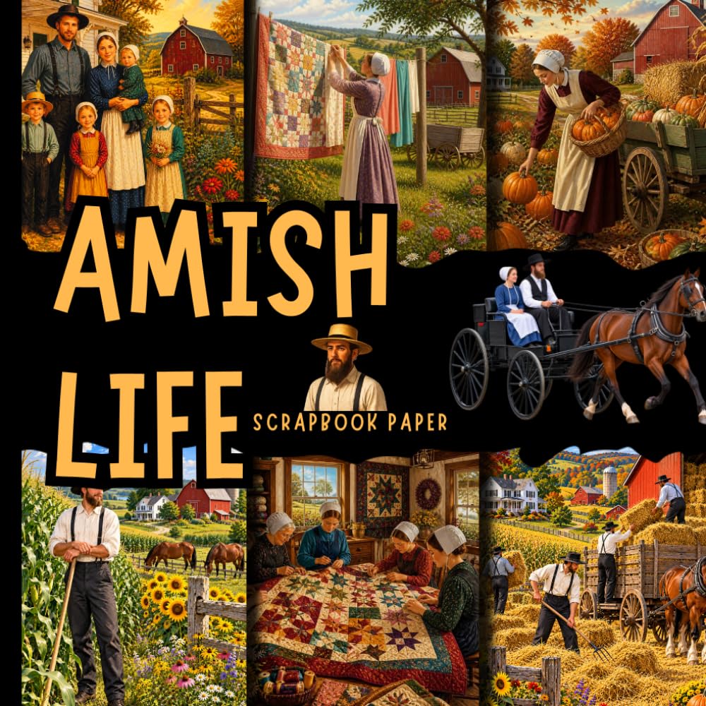 ler totalmente Amish life scrapbook paper: double sided countryside inspired designs, farmhouse scenes scrapbooking paper great for journaling, card making and other DIY crafts