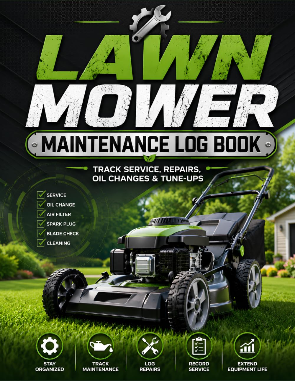 capítulo por capítulo baixar Lawn Mower Maintenance Log Book: Track Maintenance, Repairs, Inspections, Engine Hours, Blade Care, Fuel Usage, Parts Inventory, Service Costs, and... Riding, Zero-Turn, and Electric Lawn Mowers