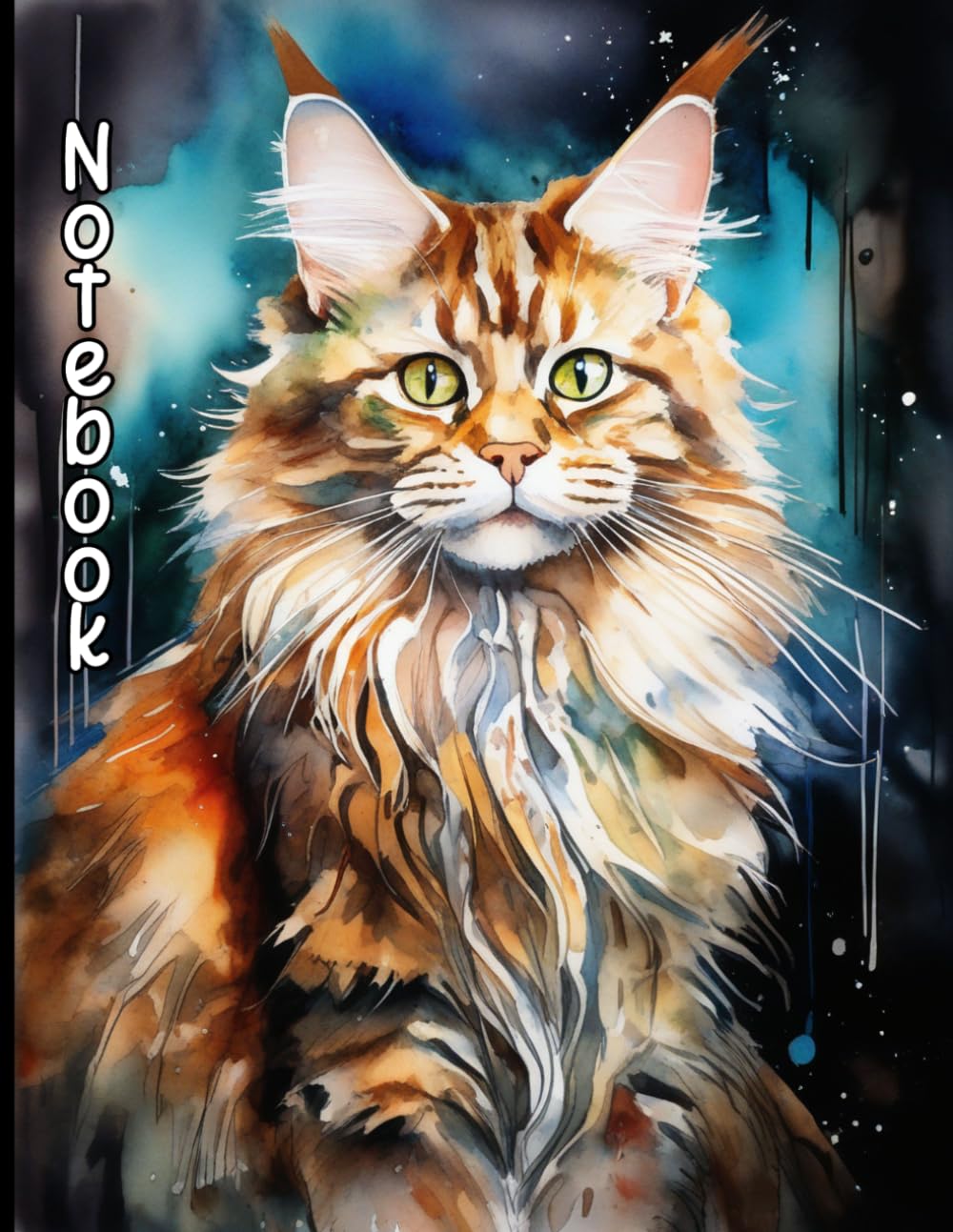 Artistic Maine Coon Cat Journal: Large 8.5 x 11 Inch Composition Notebook | 120 College Ruled Pages | Vibrant Watercolor Cat Lover Gift for Maine Coon Owners, Students, and Professionals baixar livro de graça