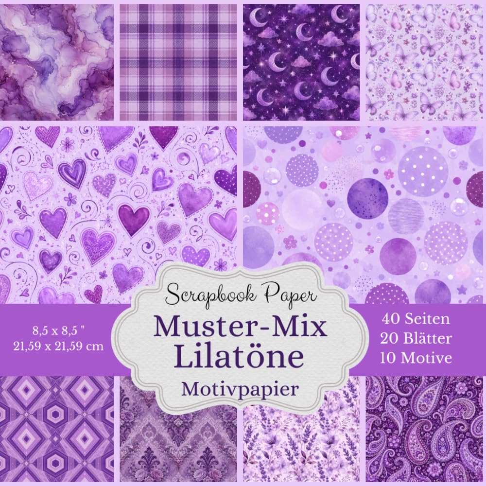 Scrapbook Papier Fliederfantasie Muster-Mix: Quadratisches Motivpapier in zarten Lilatönen zum Basteln, Ausschneiden, Dekorieren und Gestalten (German Edition) baixar livro de graça