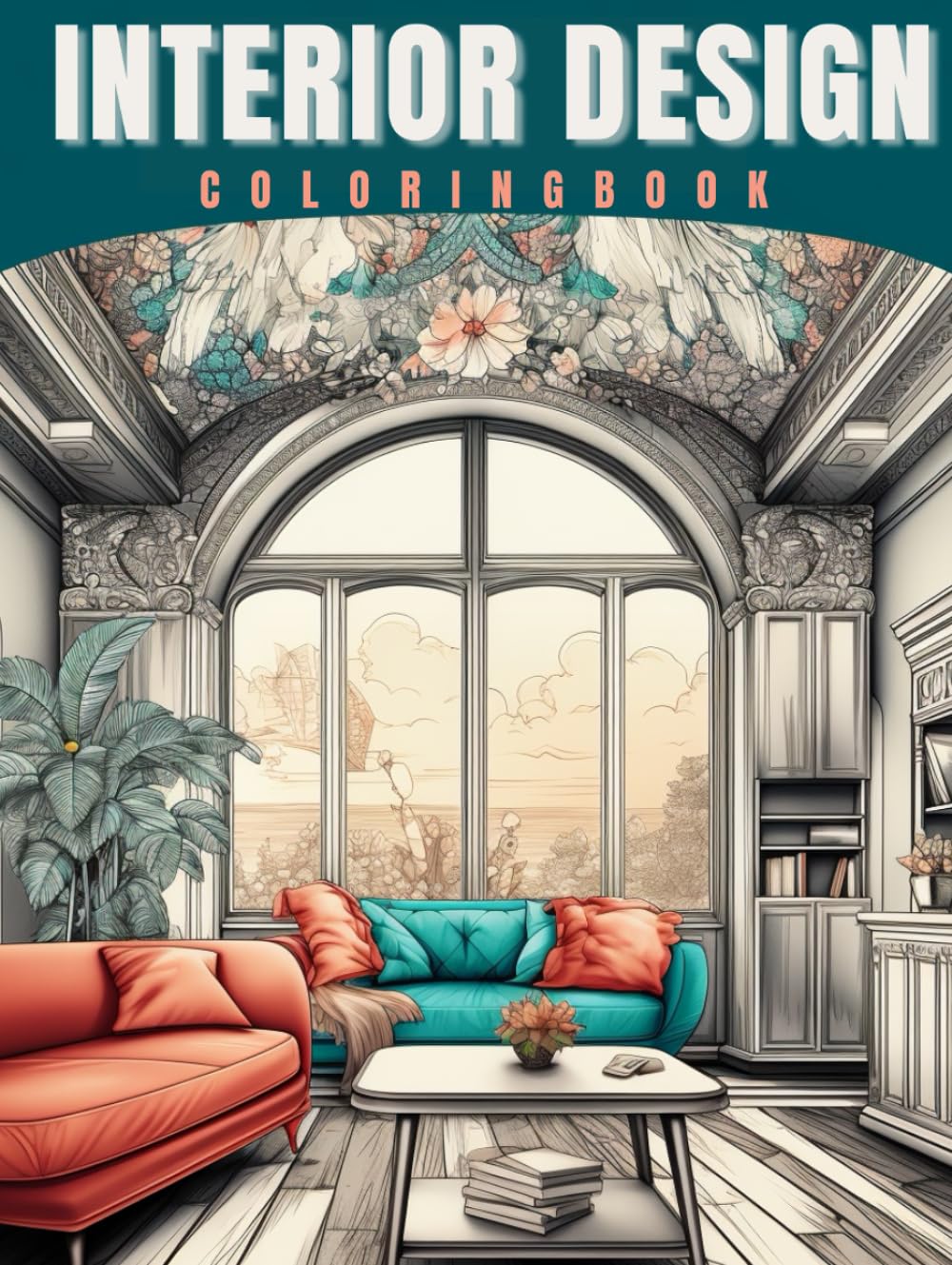 ler totalmente Interior design coloring book