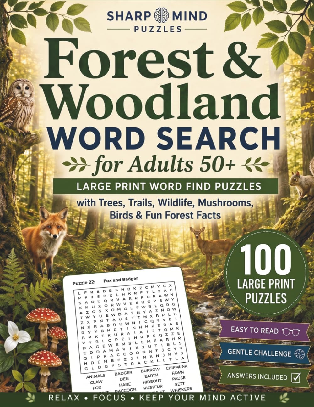 Forest & Woodland Word Search for Adults 50+: Large Print Word Find Puzzles with Trees, Trails, Wildlife, Mushrooms, Birds & Fun Forest Facts (Nature Word Search Series) baixar o livro de graça