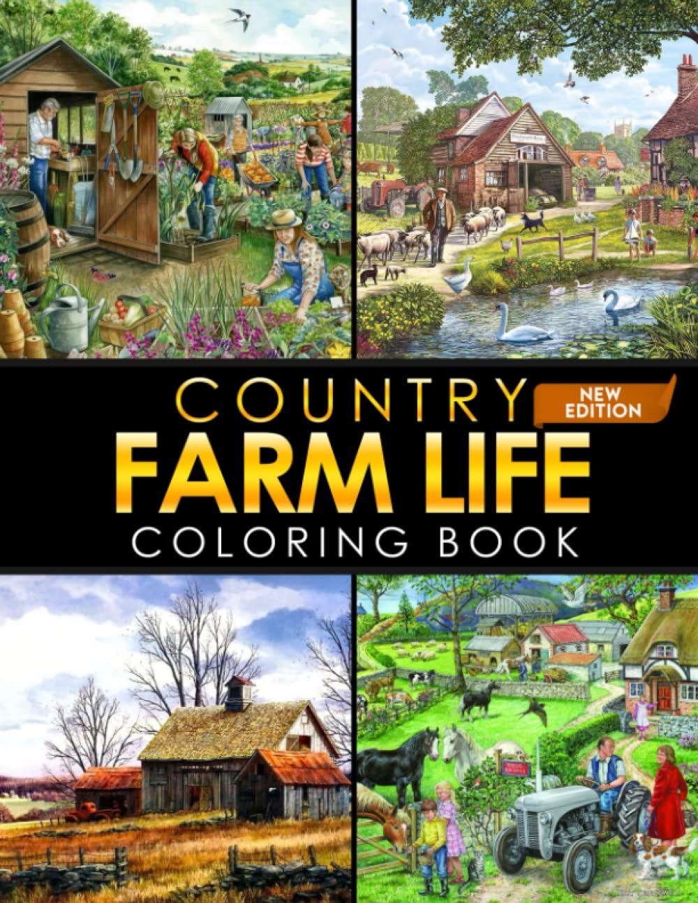 ler totalmente Country Farm Life Coloring Book: Adult Coloring Book For Men Women With 30+ Relaxing Picture For Stress Relief, Great Gift For Mom Dad Chrisrmas Birthday