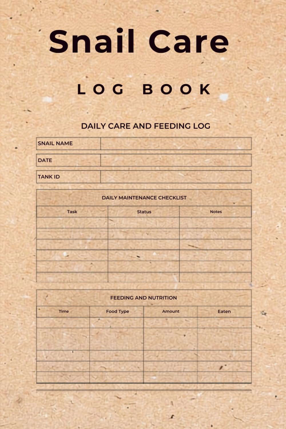 Snail Log Book: Track Daily Care, Feeding, Habitat & Racing Performance for Healthy Pet Snails baixar livro de graça