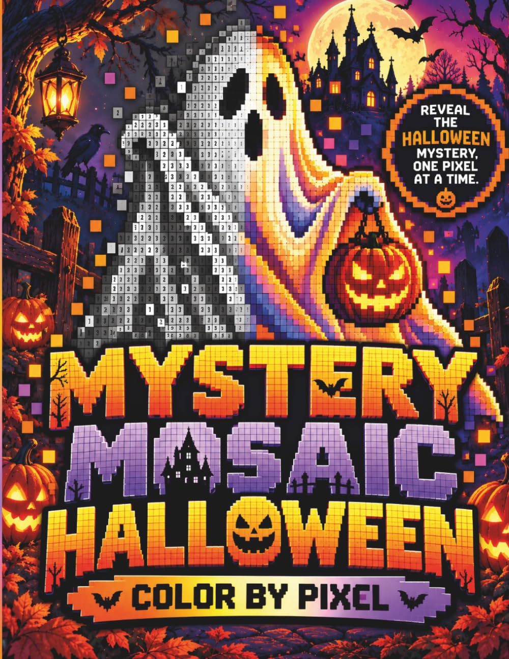 ler totalmente Mystery Mosaic Halloween: Color by Pixel: 35 Spooky Mystery Pictures for Adults to Reveal with Color-by-Number Pixel Art