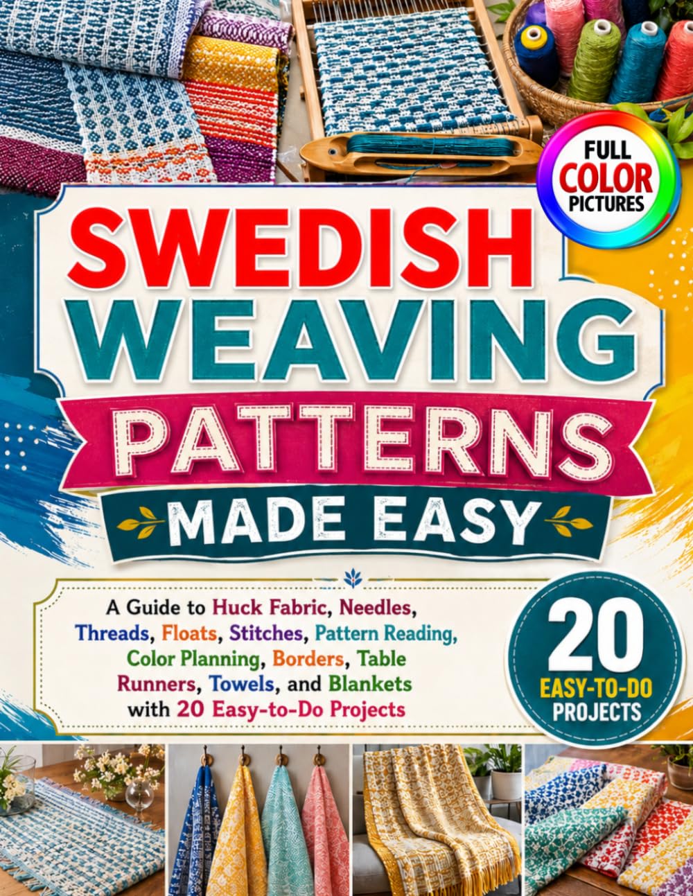 SWEDISH WEAVING PATTERNS MADE EASY: A Guide to Huck Fabric, Needles, Threads, Floats, Stitches, Pattern Reading, Color Planning, Borders, Table... and Blankets with 20 Easy-to-Do Projects baixar livro de graça