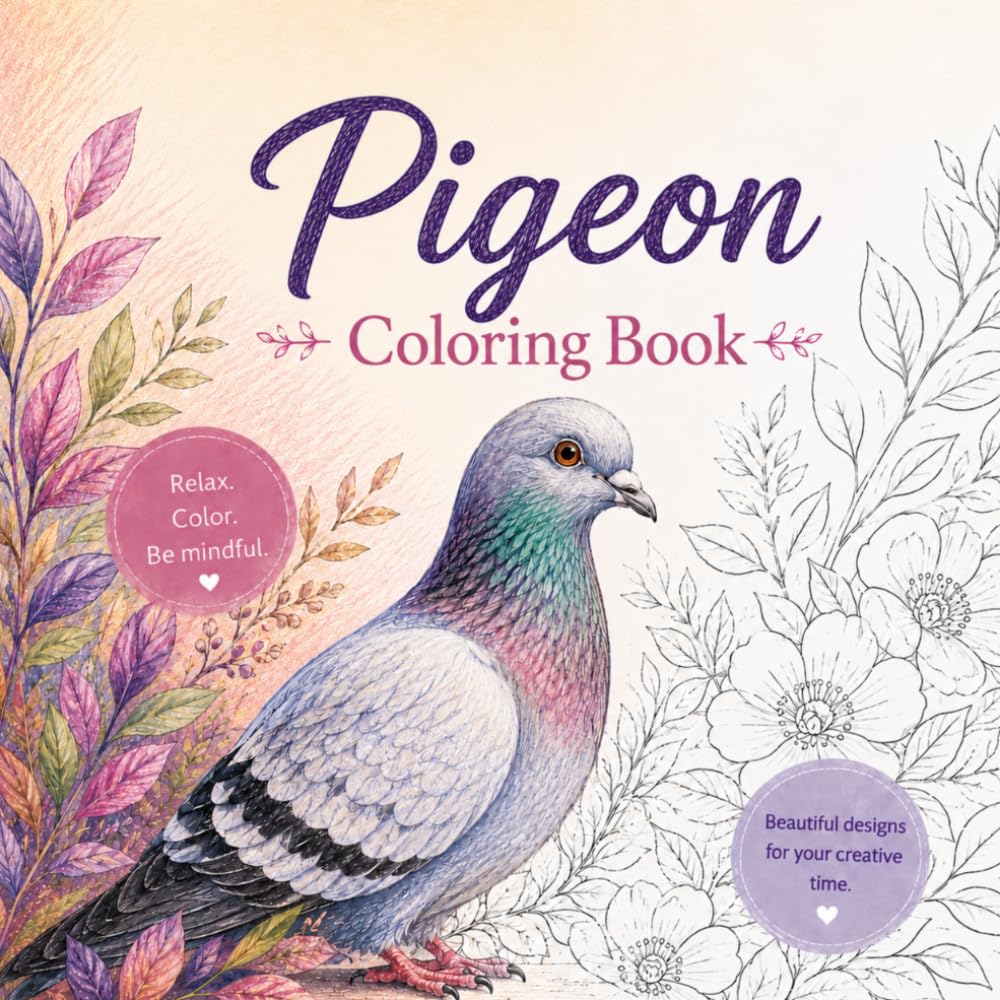 Pigeon Coloring Book: Peaceful Pigeon Worlds for Relaxation and Creativity baixar livro de graça