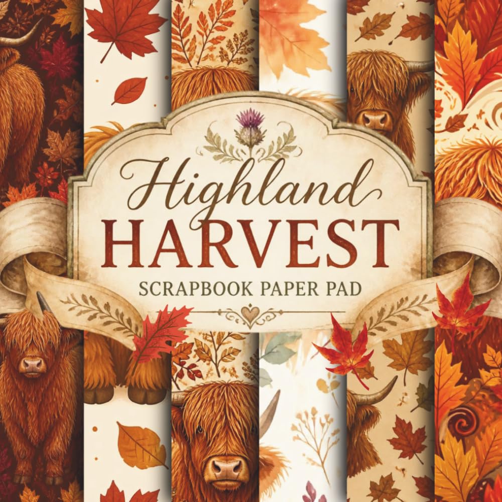 ler totalmente Highland Harvest Scrapbook Paper Pad: Rustic Autumn Farmhouse Designs for Scrapbooking & Crafts: Cozy Harvest Patterns with Pumpkins, Leaves, Plaid & Botanical Details