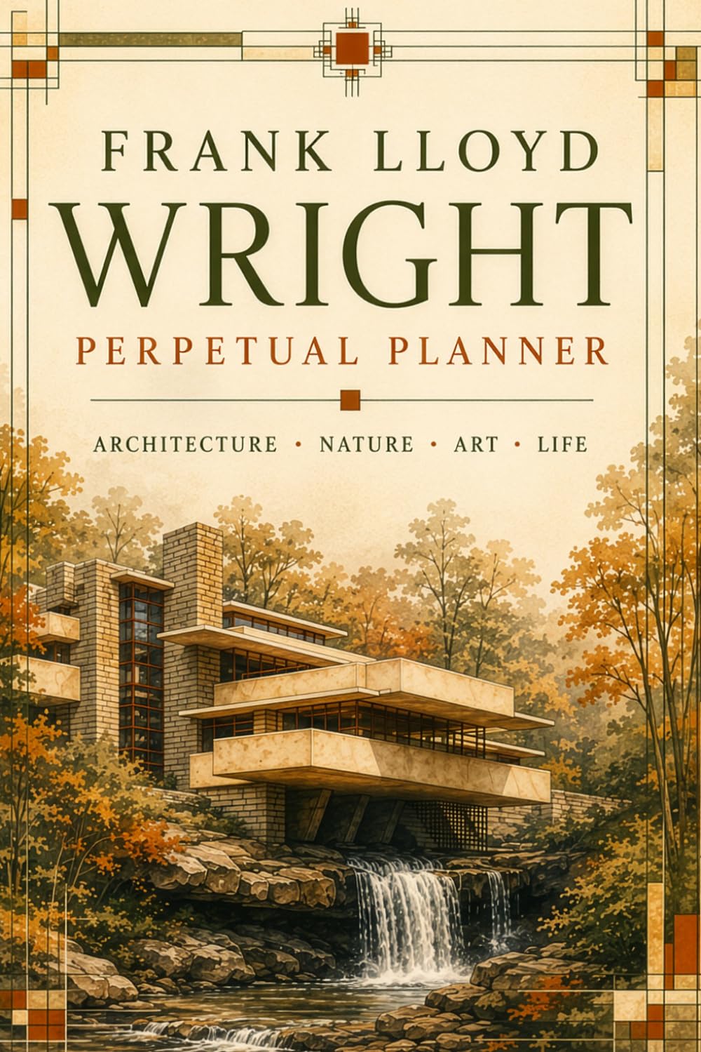 capítulo por capítulo baixar Frank Lloyd Wright Perpetual Planner: Architecture • Art Glass • Nature • Monthly Calendar • Notes • Goals • Gratitude • Expenses