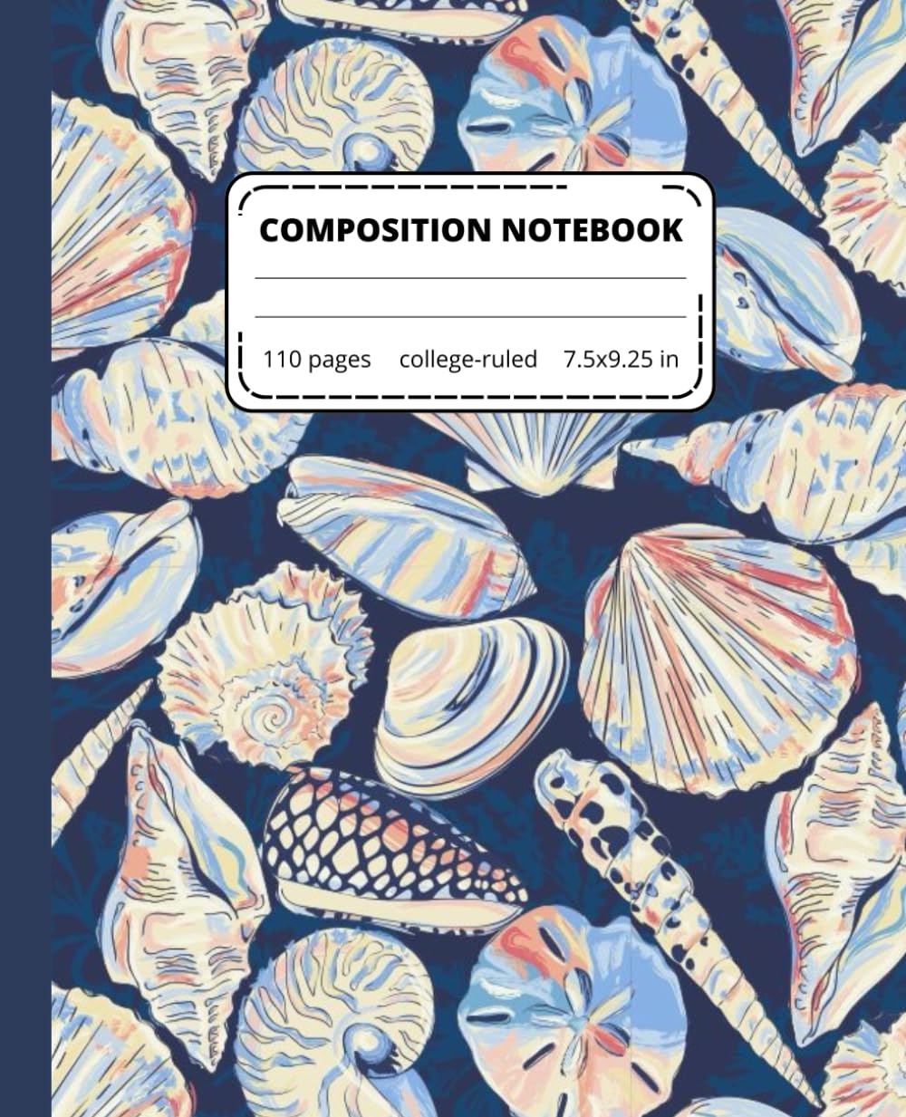 ler totalmente Composition Notebook College Ruled: Coastal Seashell Pattern | Beach-Inspired College Ruled Journal for School, College & Work | 7.5 x 9.25 Inches | 110 Pages