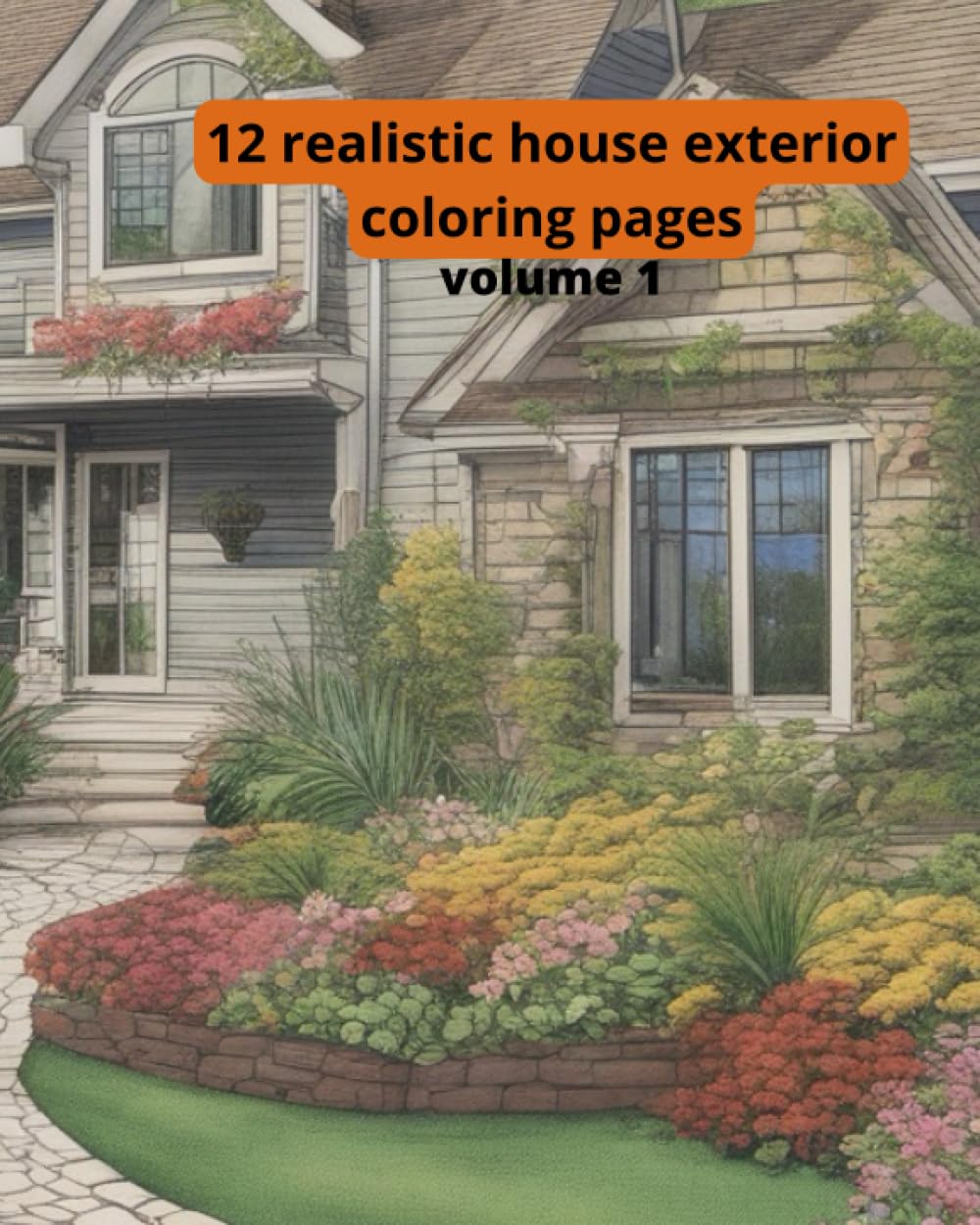 12 House Exterior Coloring Book volume 1