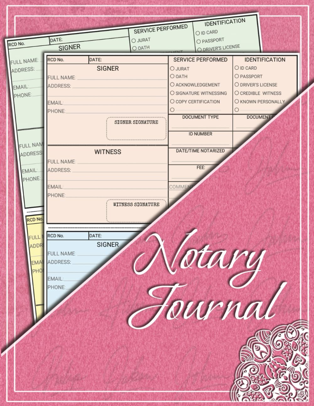 capítulo por capítulo baixar Notary Journal Log Book: Colorful Notary Public Record Book for Recording Notarial Acts, Signer & Witness Information, and Identification Details | 80... 8.5x11 Inches, 2 Colored Entries Per Page