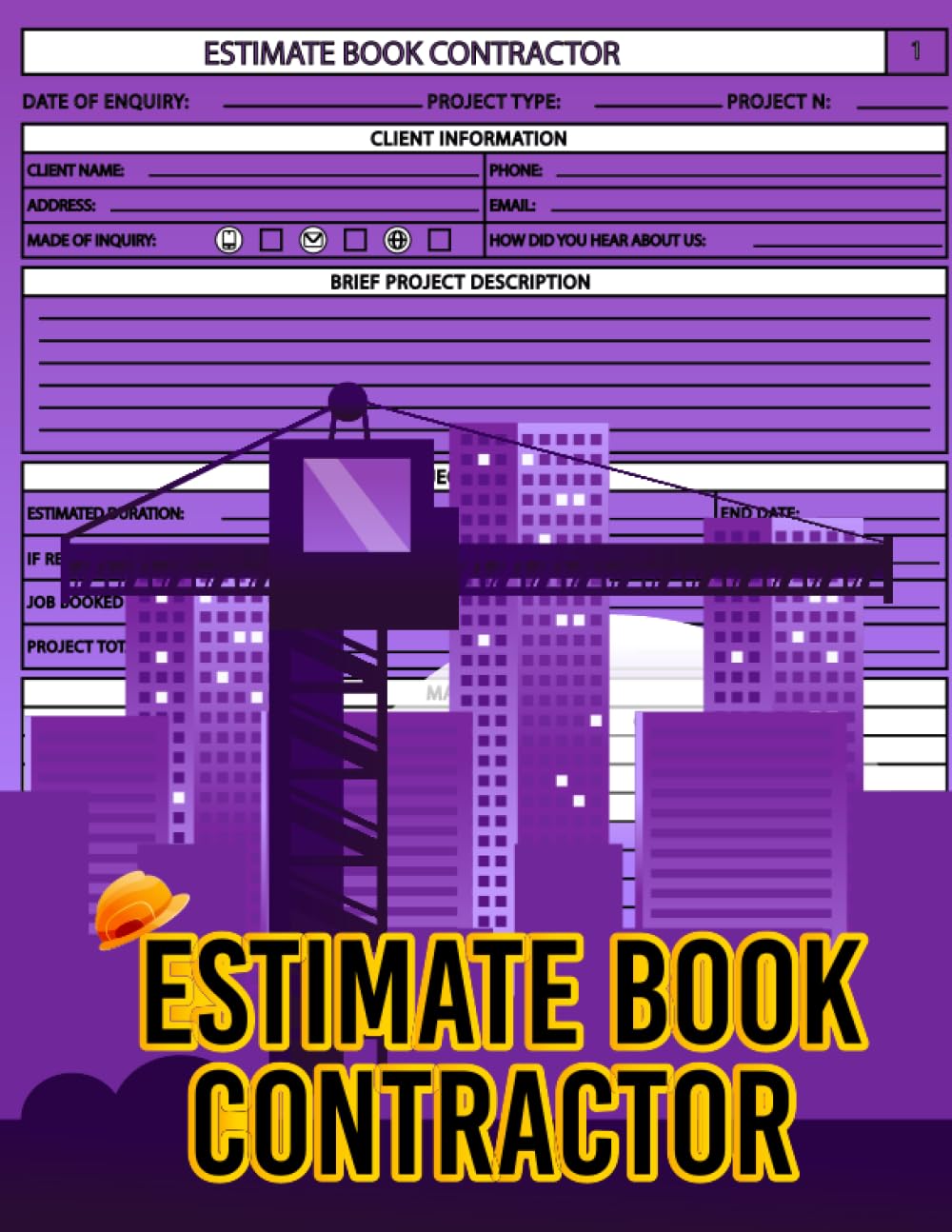 ler totalmente Estimate Book Contractor: Book Contractor Services For Project Estimation And Cost Control | Contractor Notebooks For Work