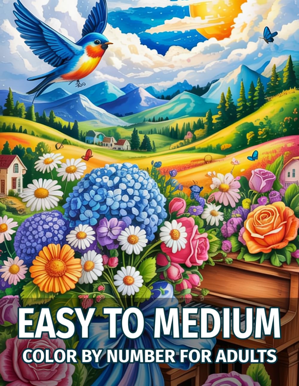 capítulo por capítulo baixar Easy To Medium Color By Number For Adults: Large Print Color by Number for Adults | 50 Relaxing Designs with Birds, Flower, Butterflies, Animals, Landscapes & More