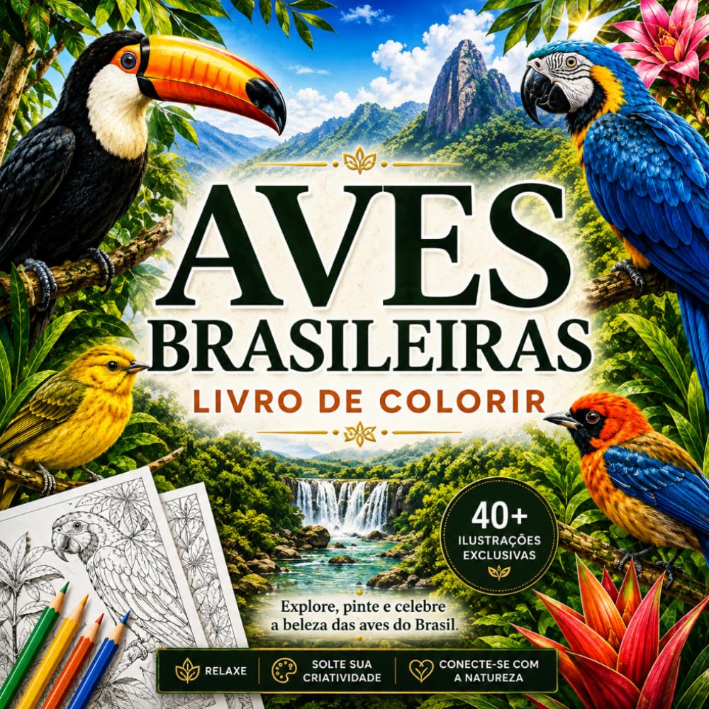 AVES BRASILEIRAS: LIVRO DE COLORIR (Portuguese Edition) baixar o livro de graça