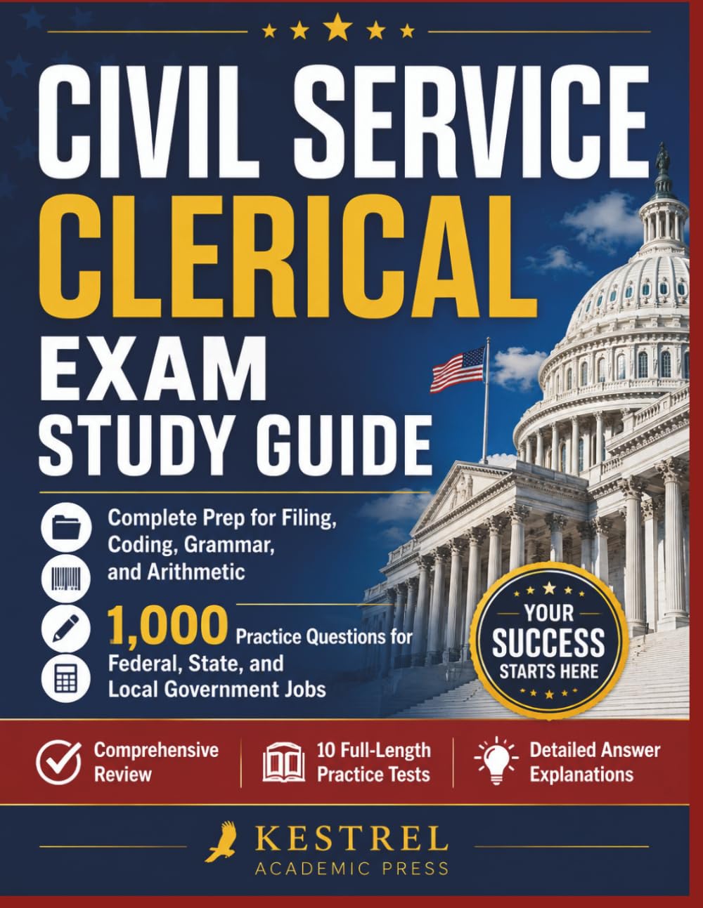 Civil Service Clerical Exam Study Guide: Complete Prep for Filing, Coding, Grammar, and Arithmetic with 1,000 Practice Questions for Federal, State, and Local Government Jobs baixar livro de graça