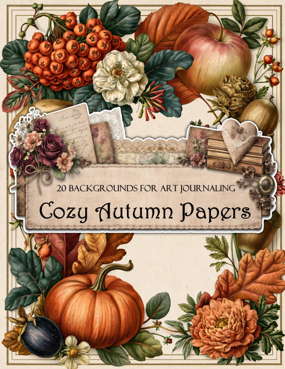 ler totalmente Cozy Autumn Scrapbook and Junk Journal Papers 8.5” x 11”, 20 Single-Sided Sheets For Scrapbooking, Collage, Card Making and Papers Craft