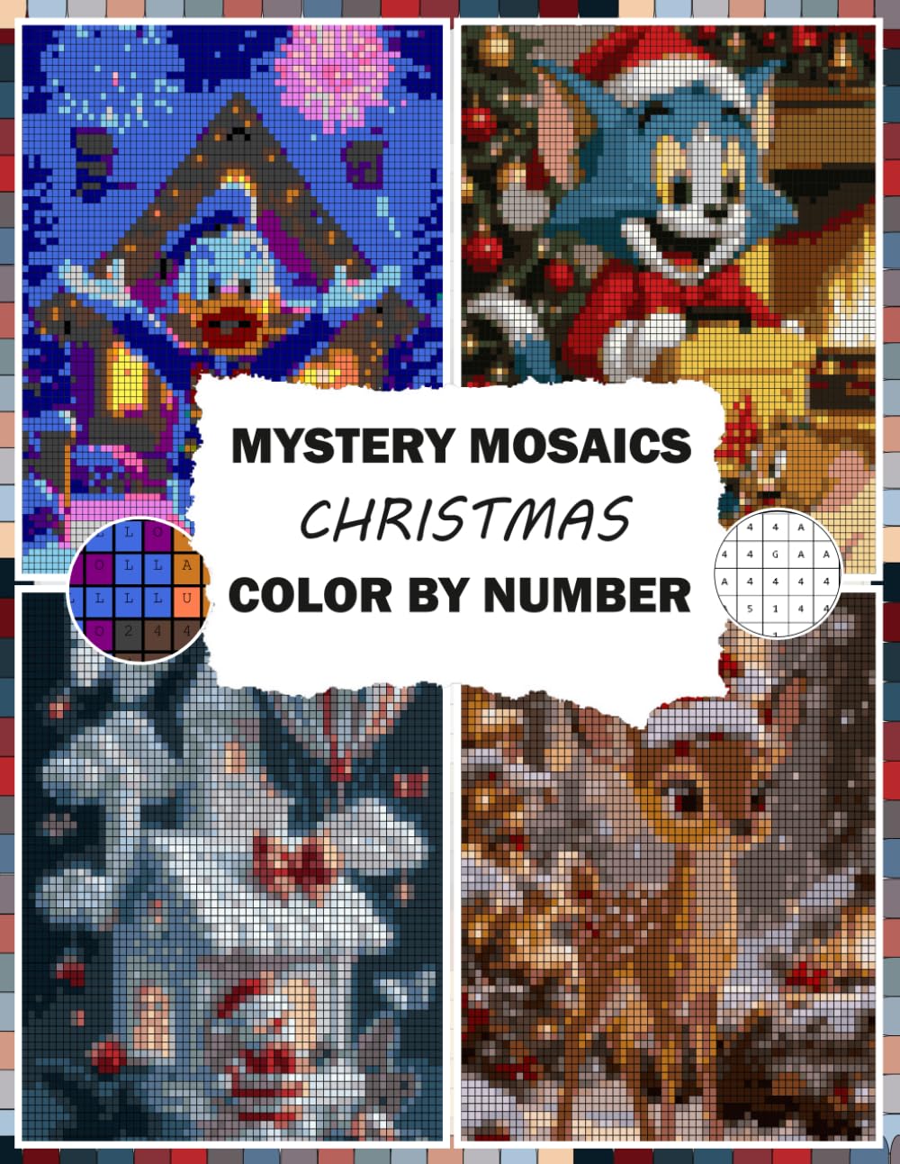 ler totalmente Mystery Christmas Mosaics: Color by Number Pixel Puzzle Activity Book for Stress Relief