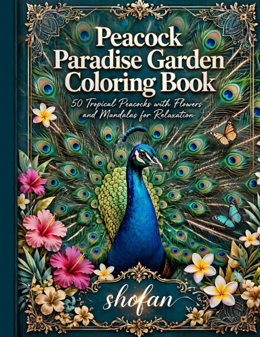 Peacock Paradise Garden Coloring Book: 50 Tropical Peacocks with Flowers, Butterflies, Mandalas and Stained Glass Designs | Adult Coloring Book for Relaxation and Stress Relief | 8.5 x 11 Large Print baixar o livro de graça
