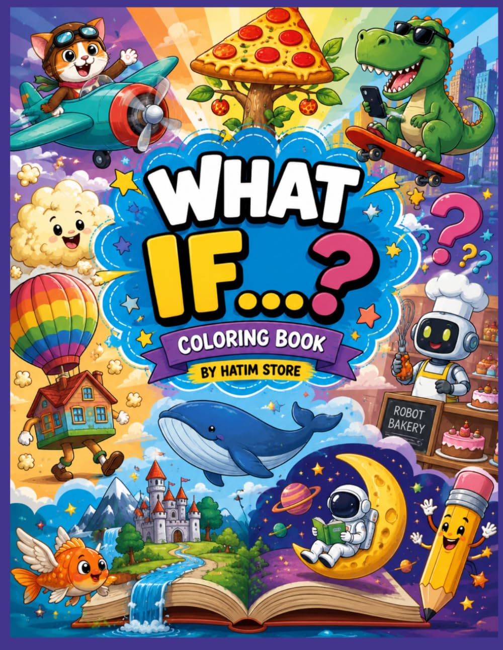 ler totalmente What If...? Coloring Book: 30 Fun and Imaginative Coloring Pages Filled with Impossible Worlds, Silly Adventures, Magical Creatures, and Creative Surprises