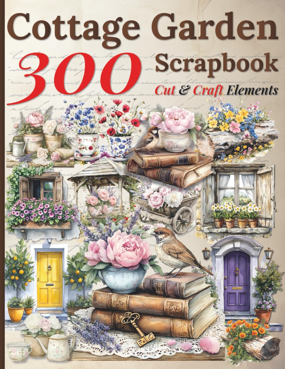 ler totalmente Cottage Garden Scrapbook – 300 Cut & Craft Elements: Vintage Floral Clipart for Scrapbooking, Junk Journals, Card Making, Planners, and DIY Crafts