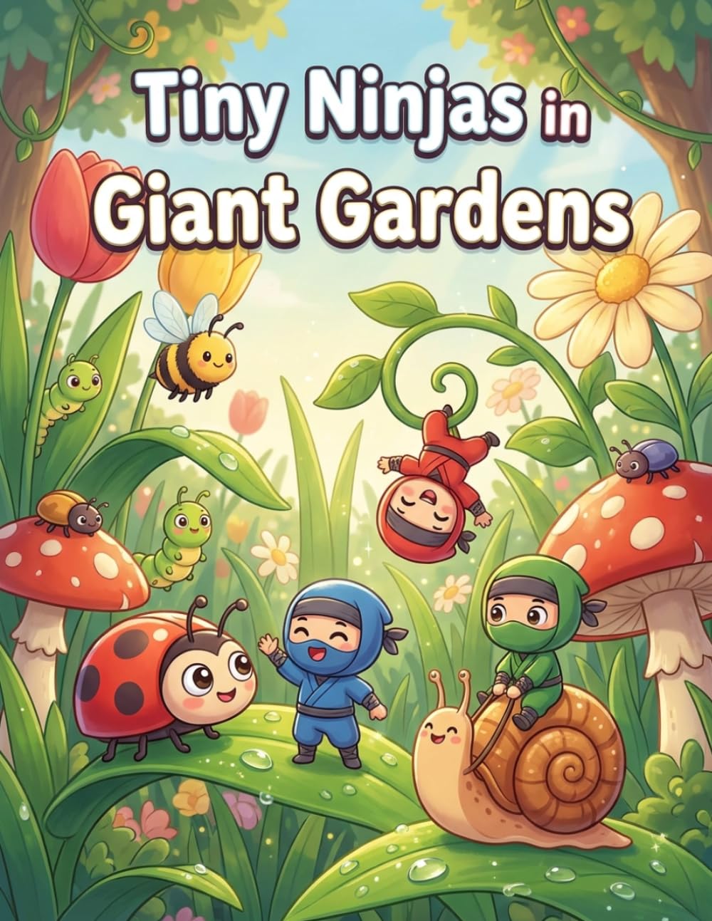 Tiny Ninjas in Giant Gardens: A Colouring Adventure