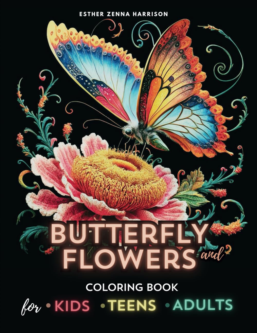 ler totalmente Butterfly and Flowers Coloring Book: 50 Unique, Easy to Complex Butterflies & Blooms Patterns for Stress Relief, Mindfulness & Relaxation | Large Prints Designs for Kids, Teens & Adults.