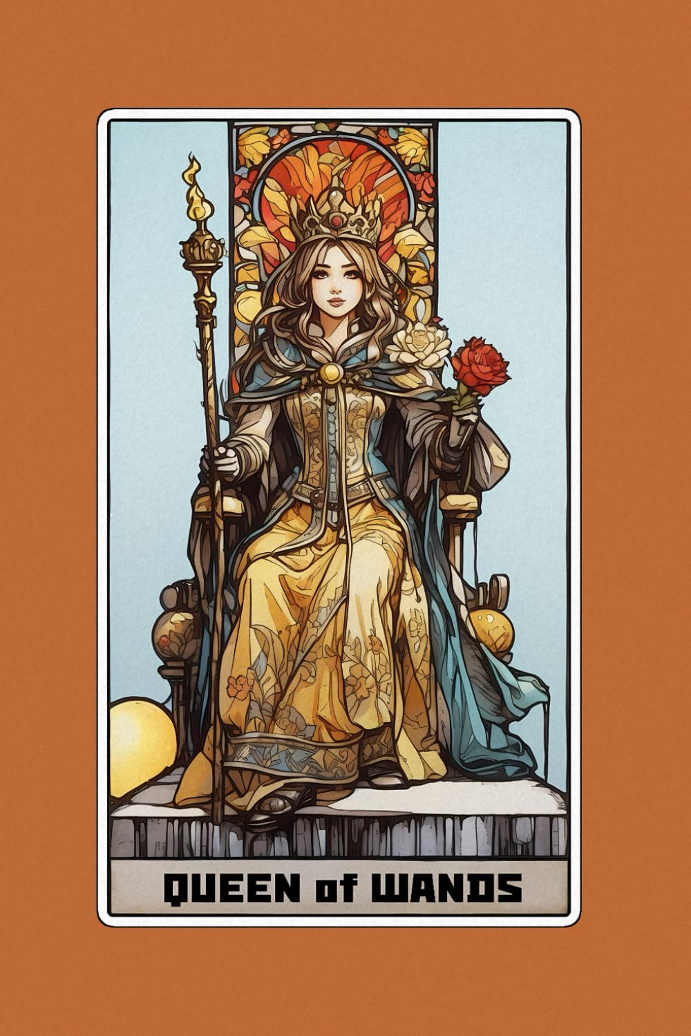 Queen of Wands - Tarot Card Notebook - Card No.24 (Color Ed.): A5 Ruled Lined Tarot Journal Diary Sketchbook Notebook - Queen of Wands (Confidence and Creativity) baixar livro de graça