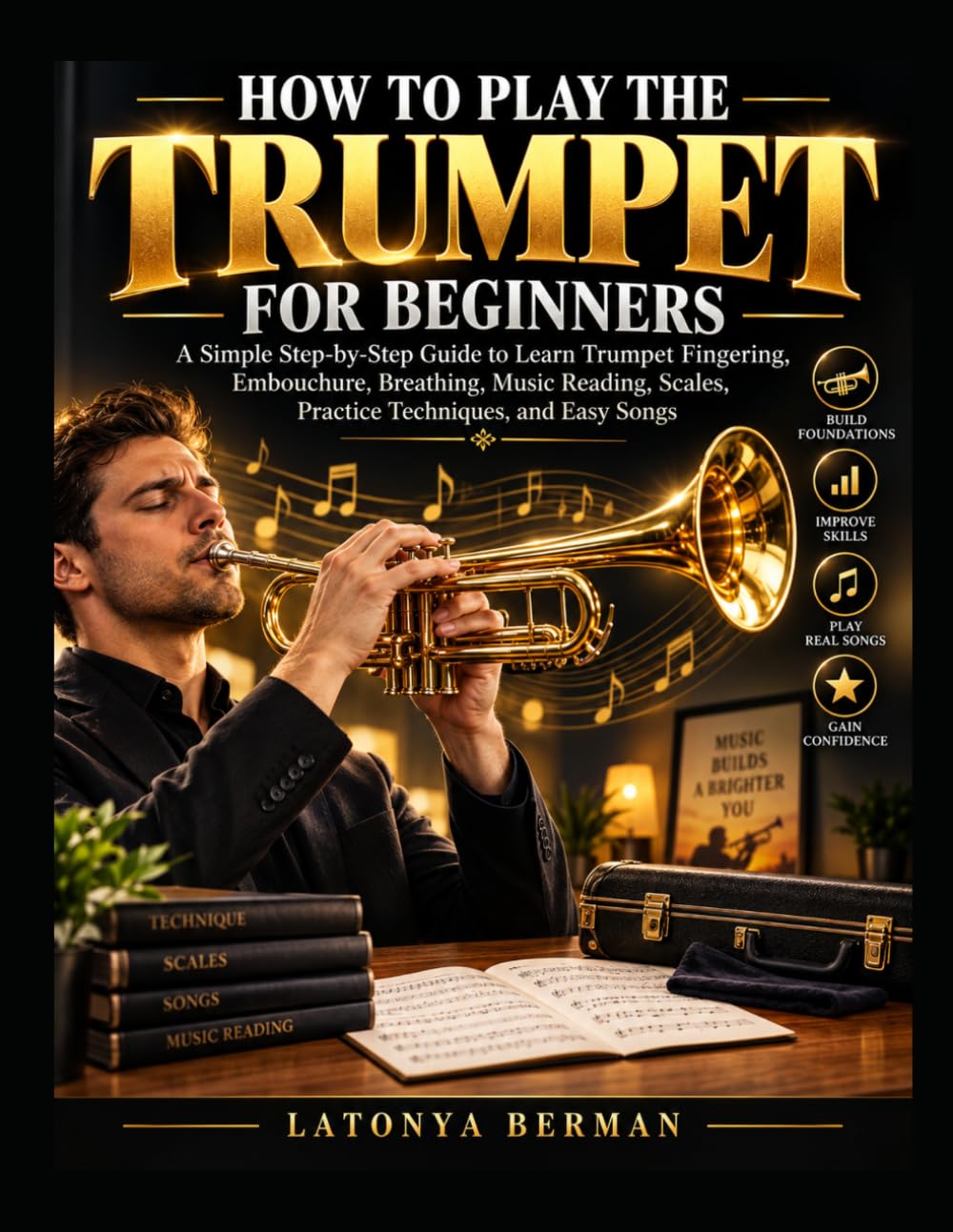 How to Play the Trumpet for Beginners: a simple step-by-step guide to learn trumpet fingering, embouchure, breathing, music reading, scales, practice techniques, and easy songs baixar o livro de graça