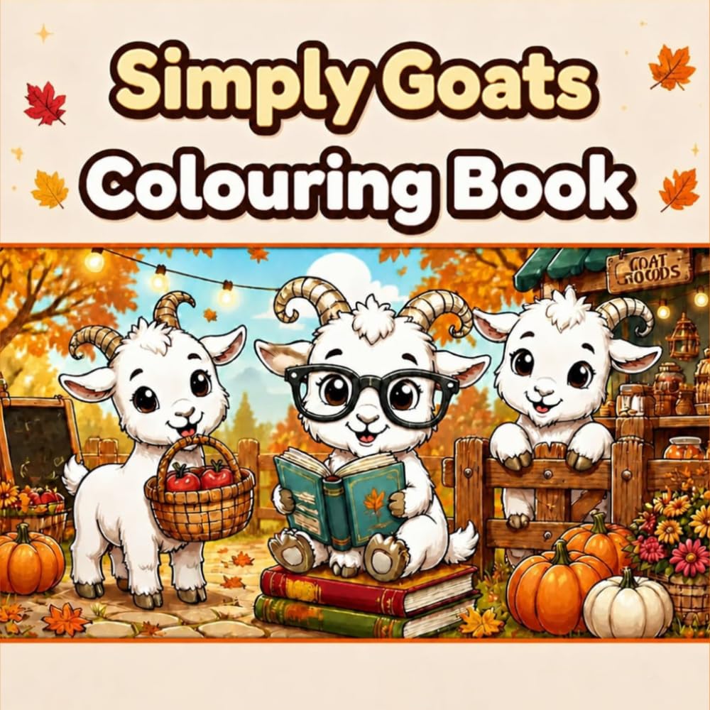 Simply Goats: Adorable colouring book for adults and kids; 8.5 X 8.5; improve fine motor skills, relax with creative content, laugh at hilarious goats doing silly things. baixar livro de graça
