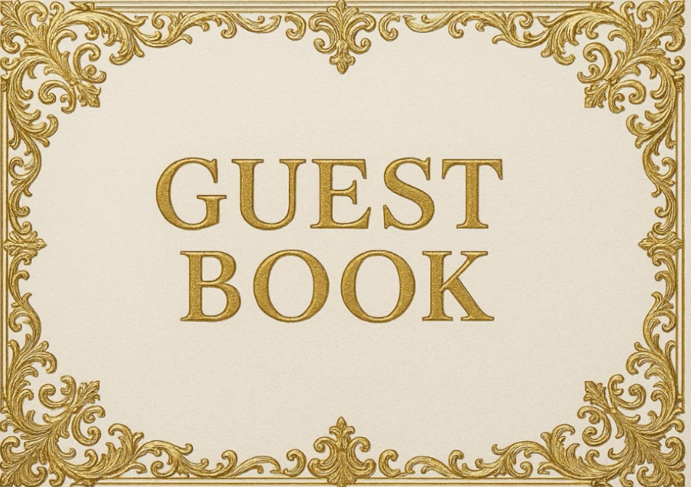 ler totalmente Guest Book: Luxury Keepsake with White Pages and Golden Decoration – 120 Pages – 8.5 x 6 in