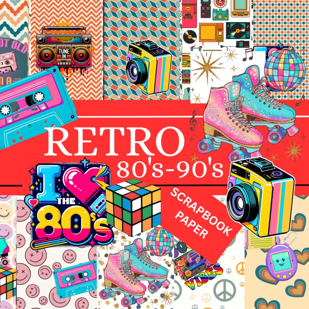 ler totalmente RETRO 80'S-90'S SCRAPBOOK PAPER: This is used in DIY JUNK JOURNALS, ORIGAMI, COLLAGE