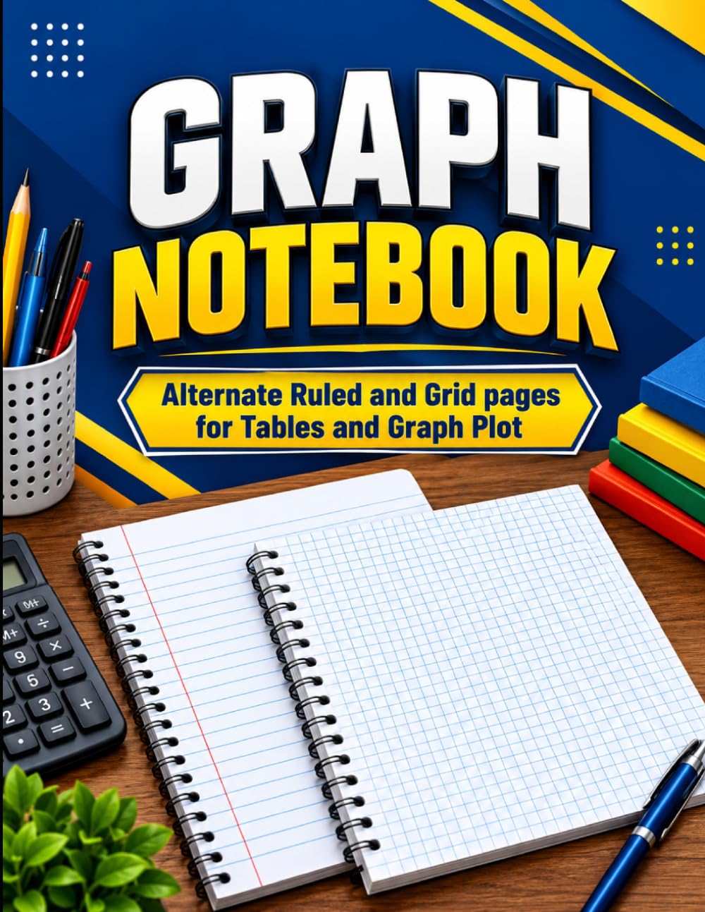 Graph Notebook: Alternate Ruled and Grid Pages for Tables and Graph Plot