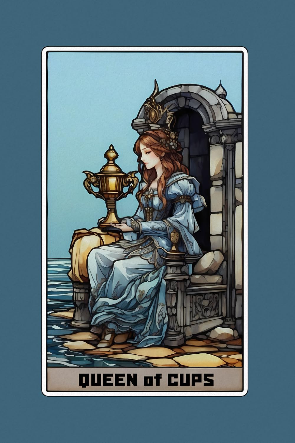 Queen of Cups - Tarot Card Notebook - Card No.38 (Color Ed.): A5 Ruled Lined Tarot Journal Diary Sketchbook Notebook - Queen of Cups (Compassion and Intuition) baixar livro de graça