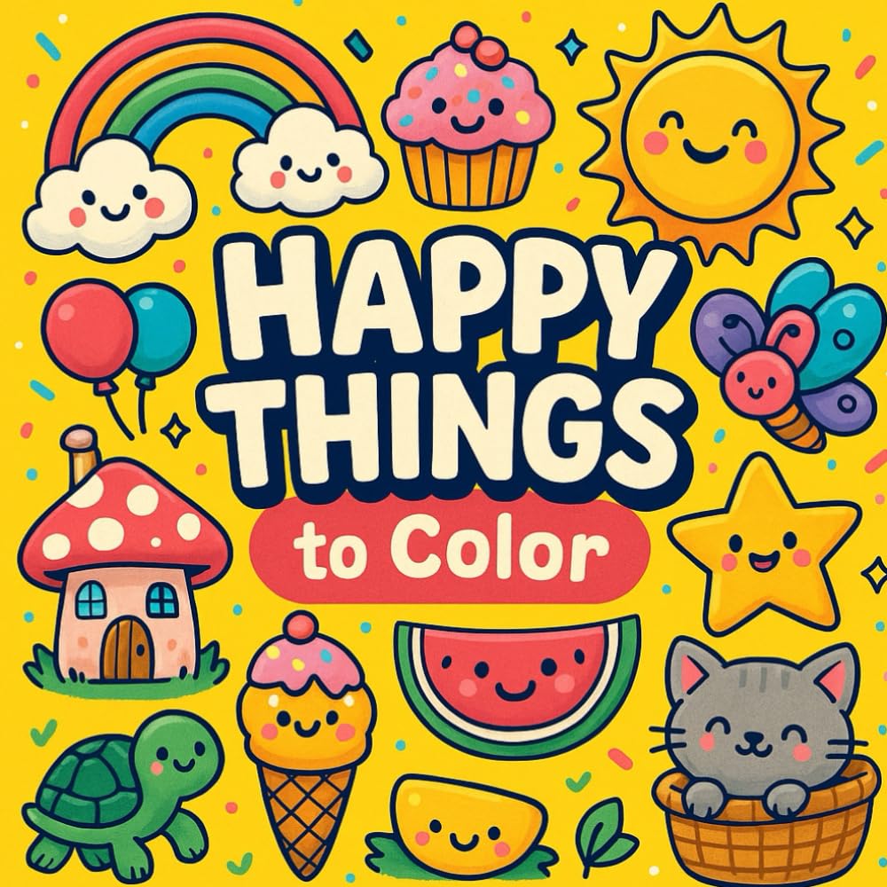 Happy Things to Color: A Fun and Whimsical Coloring Book for Kids Ages 3–7 Filled with Joyful Creatures, Cute Characters, and Imaginative Scenes baixar livro de graça