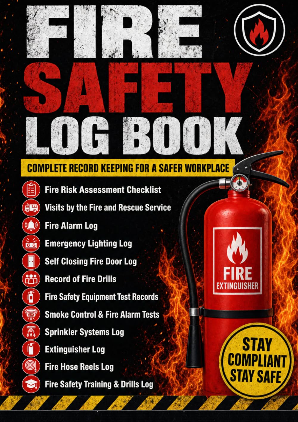 ler totalmente Fire Safety Log Book: Complete Compliance Record for Fire Risk Assessments, Fire Alarm Testing, Extinguisher & Emergency Lighting Checks, Fire Drills... Businesses, Schools & Facilities Managers