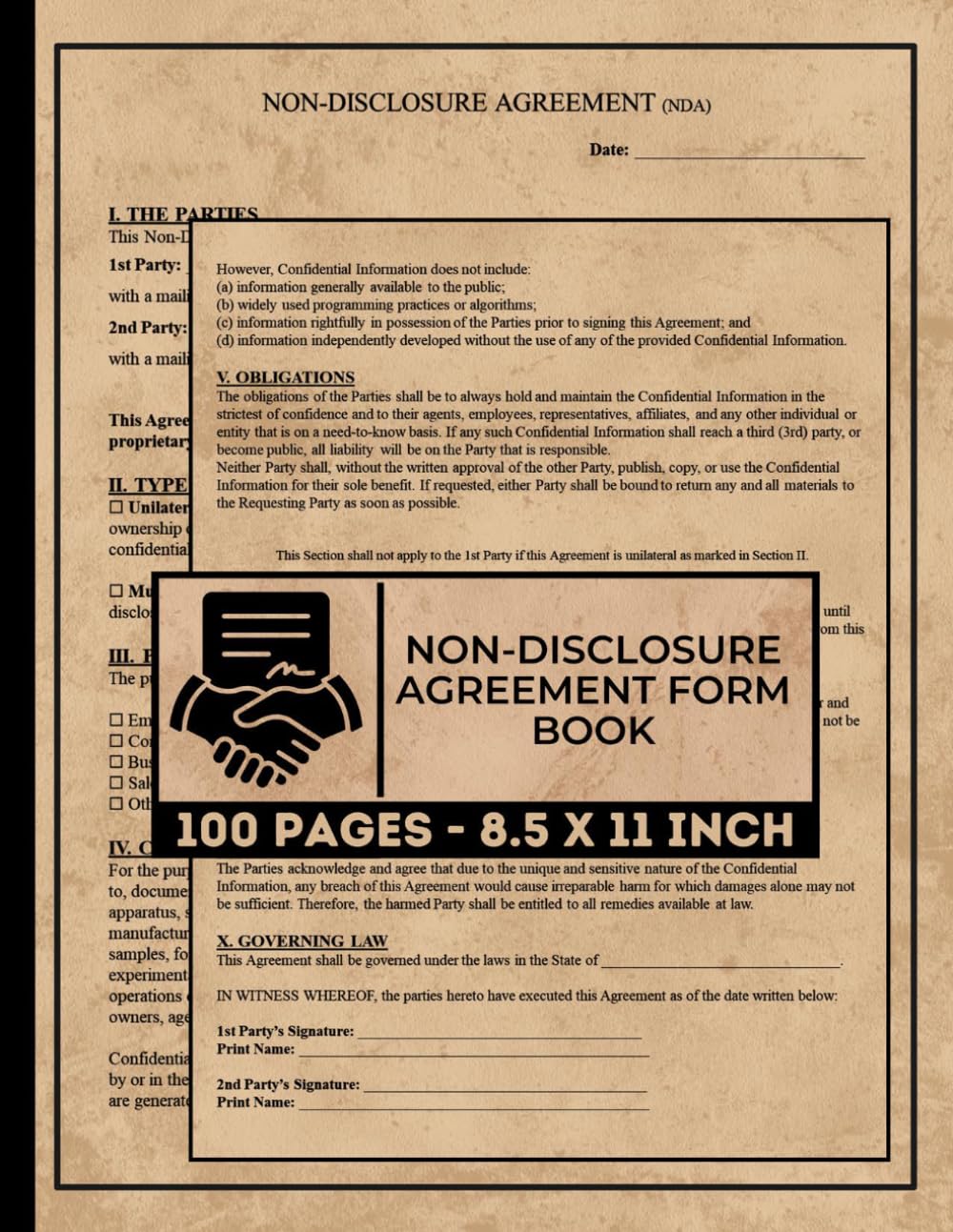 ler totalmente Non-Disclosure Agreement Form Book: Confidentiality (NDA) Contract For Employee, Employers, and Contractors | Confidentiality legally binding contracts