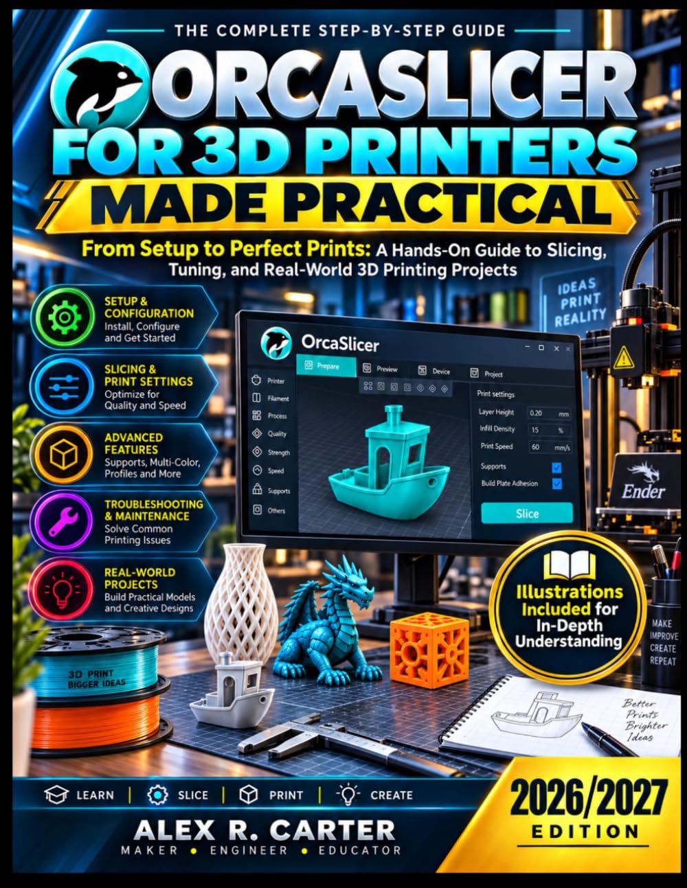 OrcaSlicer for 3D Printers Made Practical: From Setup to Perfect Prints: A Hands-On Guide to Slicing, Tuning, and Real-World 3D Printing Projects baixar livro de graça